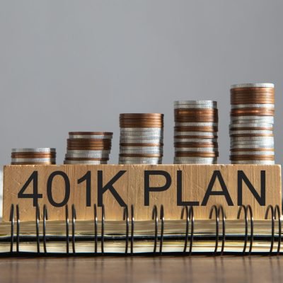 401k plan with a coins. Business and finance